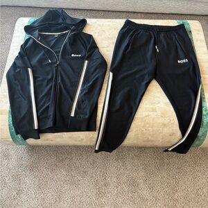 BOSS Men's Black and White Tracksuit